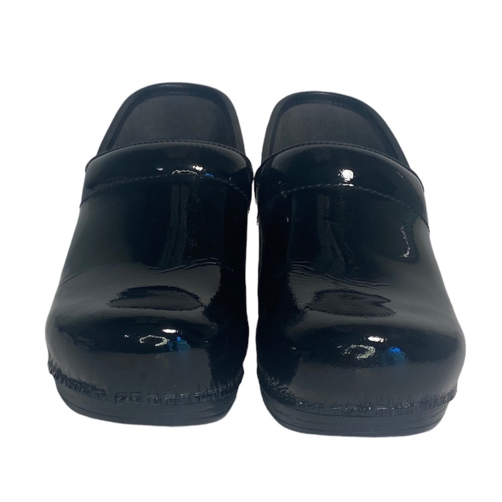 Dansko Shoes Black Patent Leather side 38 Wide